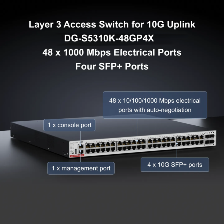 Switch 10 GB 48 puertos PoE+ 4 SFP+ Data General